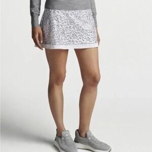 NWT Peter Millar Martinis Golf Tennis Skirt Skort L White Silver Sally Trim $110